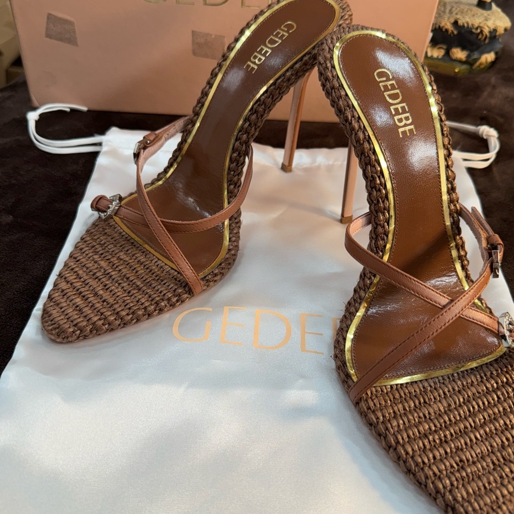 GedebeTan Women's Ragia & Leather Heels size 41/10 NWT - Picture 12 of 15